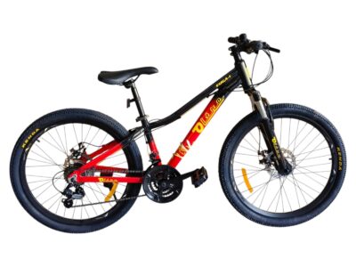 BIKE 24 OLTRE FUGA-1 21 SPEED (SHIMANO) MECHANICAL DISC - BLACK/RED 12"